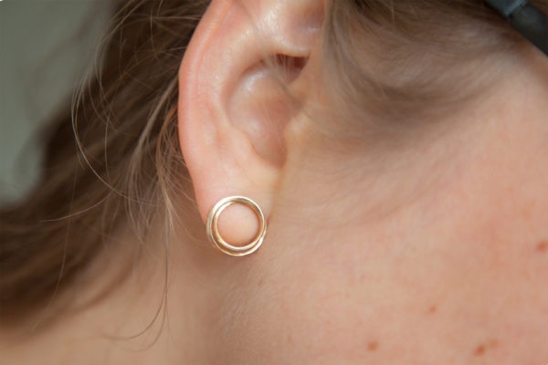 Laika brass and silver earrings for women