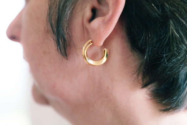 Mobius brass and silver earrings for women