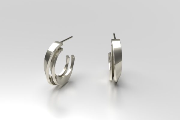 Mobius brass and silver earrings for women